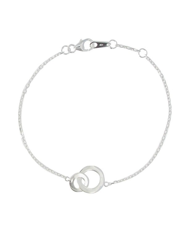 Les Poulettes Jewels - Bracelet 2 Circles Sterling Silver - Adjustable Chain - CM116TO3R21