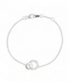 Les Poulettes Jewels - Bracelet 2 Circles Sterling Silver - Adjustable Chain - CM116TO3R21