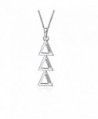 Delta Delta Delta Vertical Silver Necklace with a 18" Silver Chain (DDD-P001) - CZ11ILZ10SJ