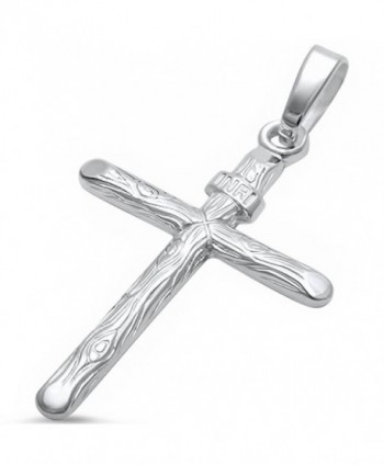 Fancy Cut Solid Cross .925 Sterling Silver Pendant 1.5" long - CQ11KW7N18L