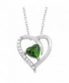 Sterling Silver Cubic Zirconia Birthstone Heart Necklace (18 inch) - CT11EFOKCLL
