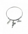 Art Attack Silvertone Cheerleader Cheer Coach Sports Pom Pom Charm Expandable Bracelet - CF12ISZGQ2V