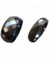2pcs 6mm 10mm Black Wide Magnetic Faceted Hematite Stone Finger Band Men Women Rings Gift Box Size 6-13 - C612GPALQNJ
