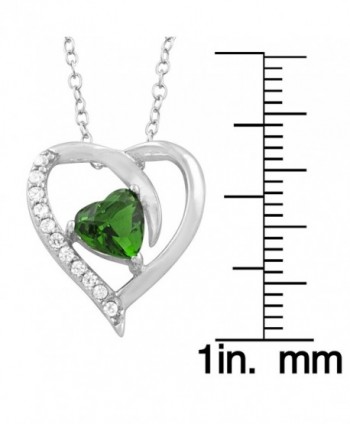 Sterling Silver Zirconia Birthstone Necklace in Women's Pendants