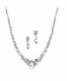 Mariell Glamorous Clear Crystal Wedding- Prom- Bridesmaids or Mother of Bride Necklace and Earrings Set - CN121O5FPFB