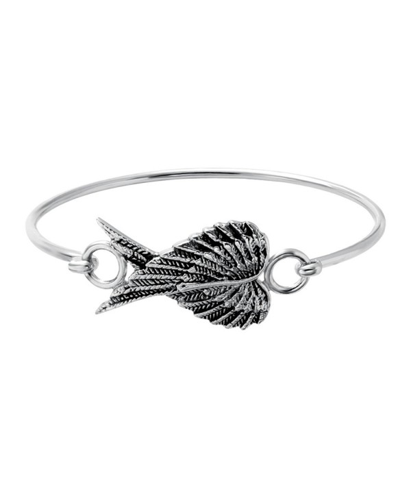 SENFAI New Fashion 3 Colors Female Lovely Jewelry Wire Bangle Bracelet Openable Heart Angel Wings Bracelet - CD12DZ2OB0V