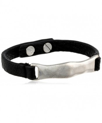 The Sak Womens Organic Leather ID Bracelet - Black/Silver - CR11GB9JH0F
