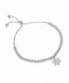 Edelweiss Adjustable Bangle Bracelets Charm Bracelet With Snowflake - Valentine's Day Gifts - SILVER - CY1888CZE9L
