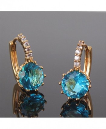 GULICX Yellow Acquamarine Crystal Earrings in Women's Hoop Earrings