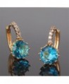GULICX Yellow Acquamarine Crystal Earrings in Women's Hoop Earrings
