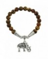 Falari Elephant Lucky Charm Natural Stone Bracelet Tiger-Eye B2448-TE - CJ124HGMKDJ