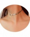 Women Alloy Fish Bones Sequins Choker Necklace Mini Imitation Pearls Bar Pendant with Long Chain Pendant - C5189SNMXHI