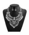 truecharms Fashion Jewelry Set Statement Necklace And Earrings For Women - Silver - C012ENKNE6L