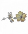 Sterling Silver Mother Of Pearl Hibiscus Earrings - CF126JJIHOX