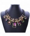 YAZILIND Charm Pendant Chain Crystal Choker Chunky Bib Statement Short Necklace Collar - Multi-Color - CF11AD5JAJ9