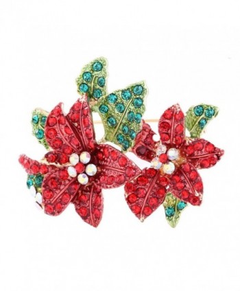 Boderier Christmas Xmas Holiday Snowflake Sled Snowman Brooches Pin Jewelry Gift - Flower - CA187MR4HDO