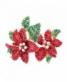 Boderier Christmas Xmas Holiday Snowflake Sled Snowman Brooches Pin Jewelry Gift - Flower - CA187MR4HDO
