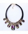 YAZILIND Colorful Pendant Statement Necklace