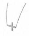 Stainless Silver tone Sideways Pendant Necklace