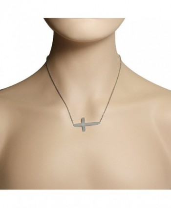 Stainless Silver tone Sideways Pendant Necklace in Women's Chain Necklaces