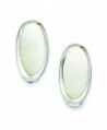Sterling Silver Oval Mother Of Pearl Inlay Non-Pierced Earrings - CW11572A0YN