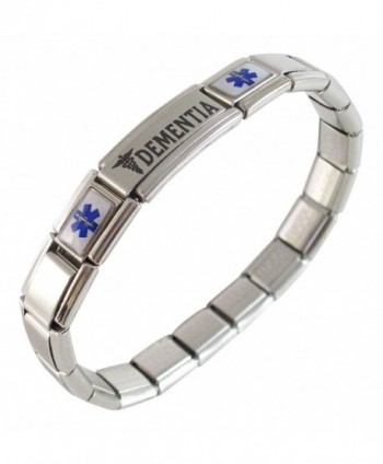 Dementia Medical ID Alert Italian Charm Bracelet - CV119COHDKR