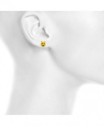 Lux Accessories Goldtone emoticon Poop%C3%82 Stud