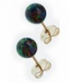 Gold Black Created Round Earrings in Women's Stud Earrings