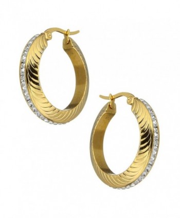 Stainless Plated Rhinestone Earrings 161104144012 in Women's Hoop Earrings