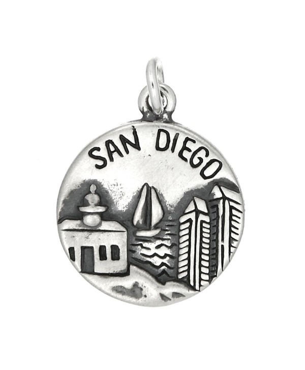 Sterling Silver Oxidized San Diego America's Finest City Charm - C911DIRCFMZ