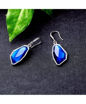 Gemstone Sapphire Bridesmaid Earrings Dangling in Women's Drop & Dangle Earrings