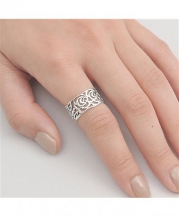 Womens Flower Cutout Sterling Silver