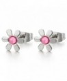 Pair Flower Stud Earrings of Stainless Steel for Women and Girls - 3 - CH1869DTLX8