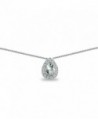 Sterling Aquamarine Teardrop Necklace Accents - Light Aquamarine - CJ1805D4WWK