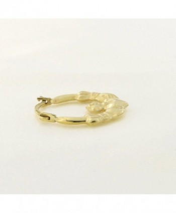 Yellow Gold Claddagh Hoop Earrings