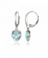 Sterling Silver Bezel Set Leverback Earrings in Women's Drop & Dangle Earrings