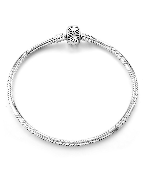 Bracelet 925 Sterling Silve Basic Charm Bracelet Snake Chain Long Way Fine Jewelry for Women - Silver 8.3inches - CZ188HUGE9M