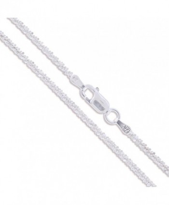 Sterling Silver Diamond-Cut Popcorn Chain 1.8mm 925 New Criss Cross Necklace - C311EYZR5WF