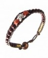 Asian Jewelry Thai Handmade Bracelet Rhodium Head Buddha Prayer Blessed Brass Mala Brown Wood Beads - CY12HUR5AQP