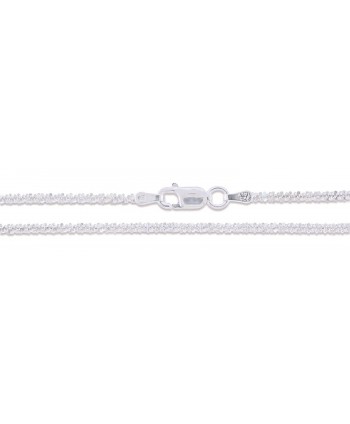 Sterling Silver Diamond Cut Popcorn Necklace