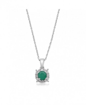 Jewelili Sterling Emerald Sapphire Necklace