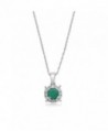 Jewelili Sterling Emerald Sapphire Necklace