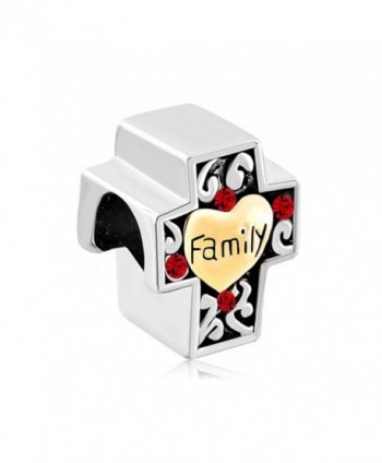 Charmed Craft Heart Love Family Religious Cross Charms or Sweet House Charms Beads for Bracelets - CY185A6YHIS