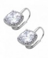 Leverback Earrings Simulated Zirconia Sterling - Simulated Cubic Zirconia - CF12OCSL1NL