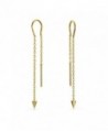 Bling Jewelry Gold Plated 925 Silver Spike Long Chain Threader Earrings - CW12N9QKS8E