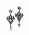 Mariell Vintage Black and Grey Crystal & CZ Chandelier Dangle Earrings for Fashion- Prom- Bridesmaids - CH12O0WQVZ9