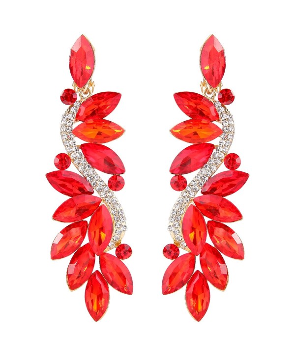 BriLove Marquise Filigree Chandelier Gold Tone - Ruby Color Gold-Tone - CL18C7K58M4