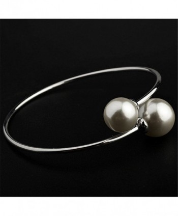 LovEnter 18K Gold plated big pearl bracelet - White Gold Plated - CI11NNFQKWN