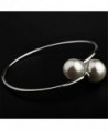 LovEnter 18K Gold plated big pearl bracelet - White Gold Plated - CI11NNFQKWN