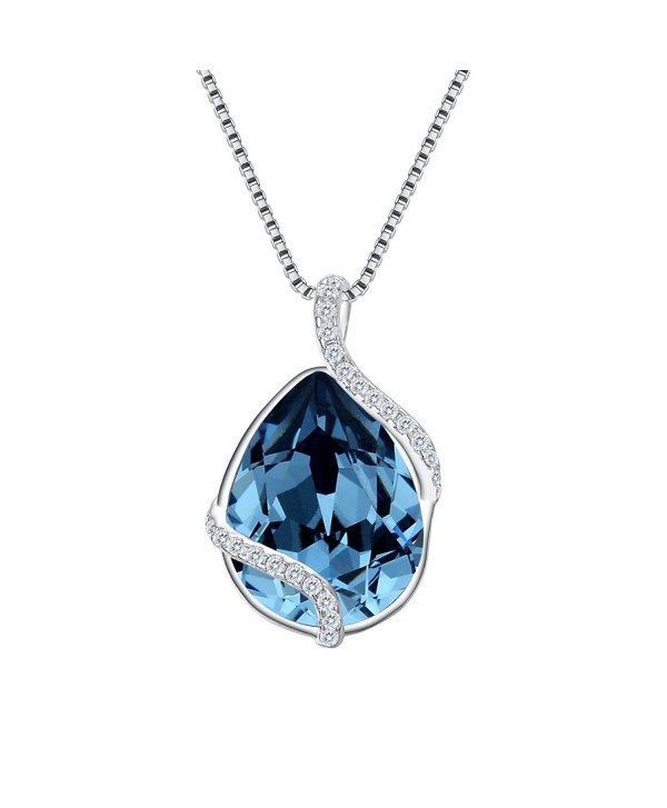 EVER FAITH Sterling Adjustable Swarovski - Denim Blue-925 Sterling Silver - C5185TEOQD2